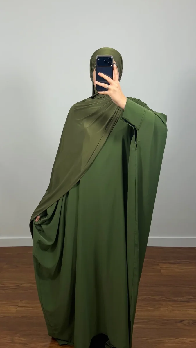 ABAYA FARASHA VERT KAKI - Image 5