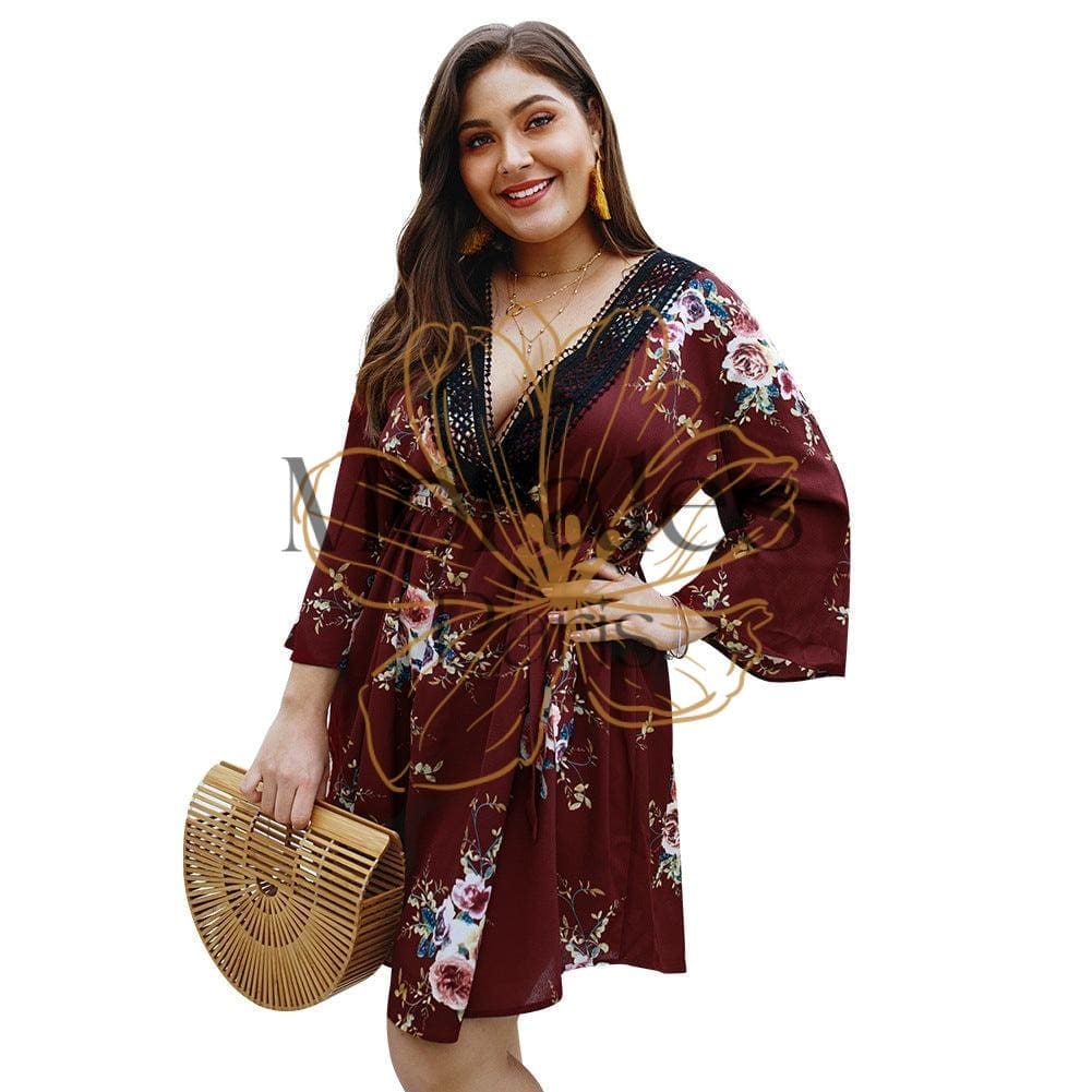 Robe Bohème Blanche à Fleurs – Image 3