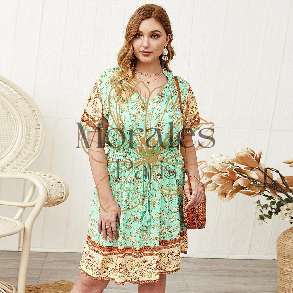 Robe Élégante Bohème Motif Fleuri – Image 8