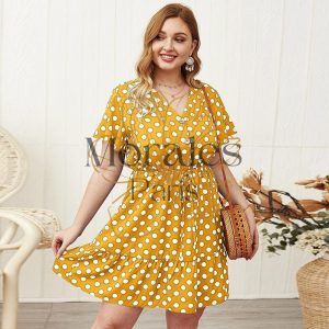 Robe Boho Grande Taille à Pois
