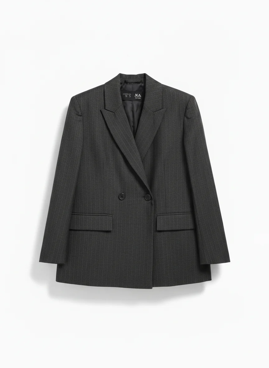 Blazer Veste Noir Rayée – Image 3