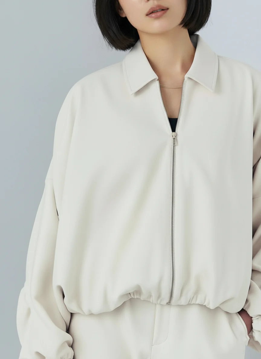 Bomber Crème Zippé – Image 2