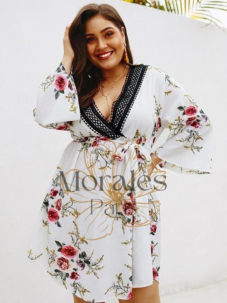 Robe Bohème Blanche à Fleurs – Image 6