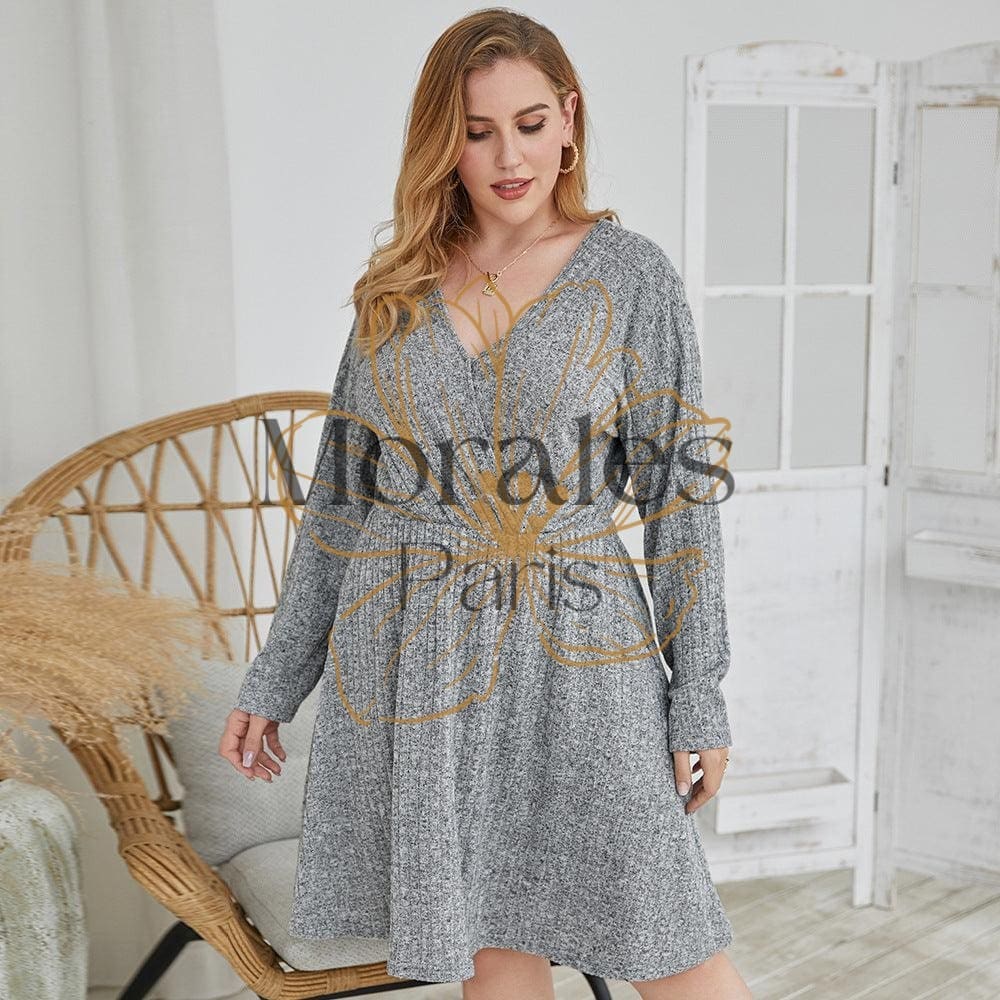 Robe Bohème Grise Automne – Image 2