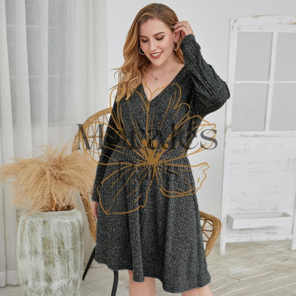 Robe Bohème Grise Automne – Image 4