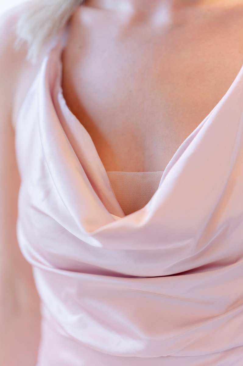 Robe longue satin rose Taille L - Image 4