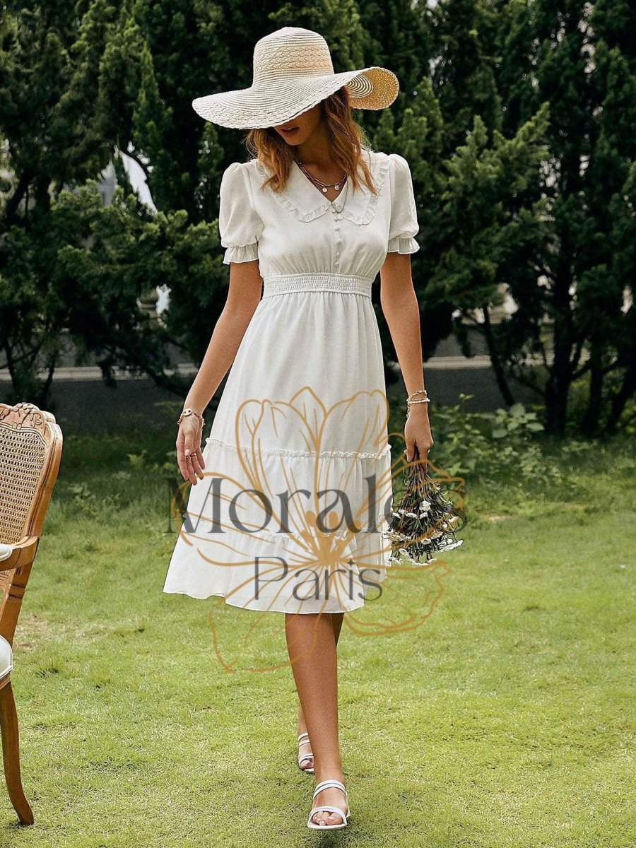 Robe Midi Champêtre Blanche – Image 5