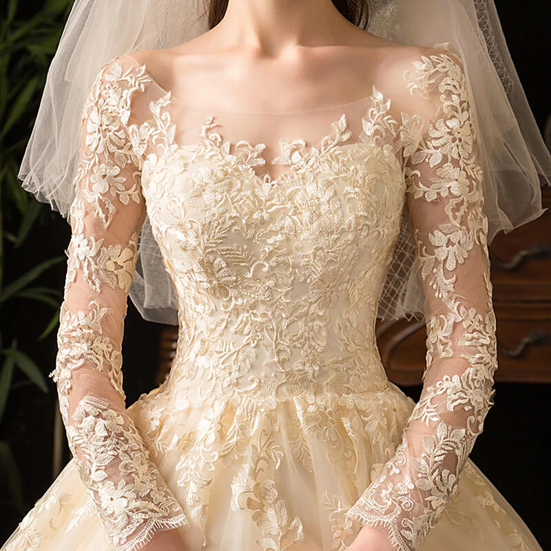 Robe de Mariée Princesse Champagne – Image 6