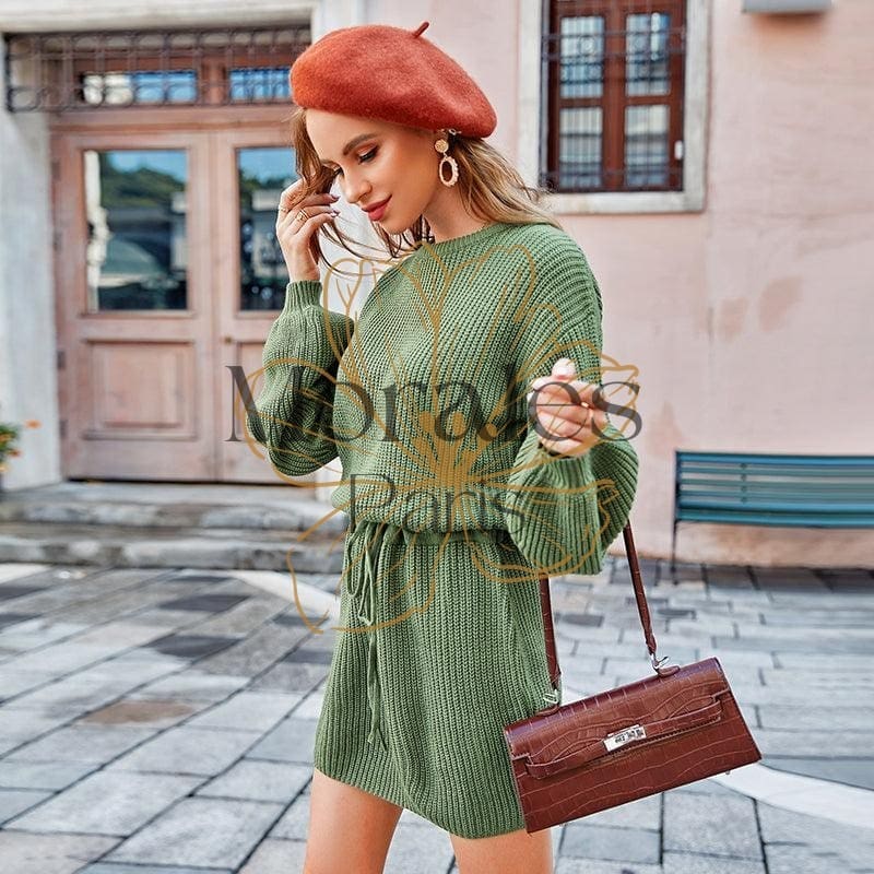 Robe Bohème Verte En Tricot – Image 6