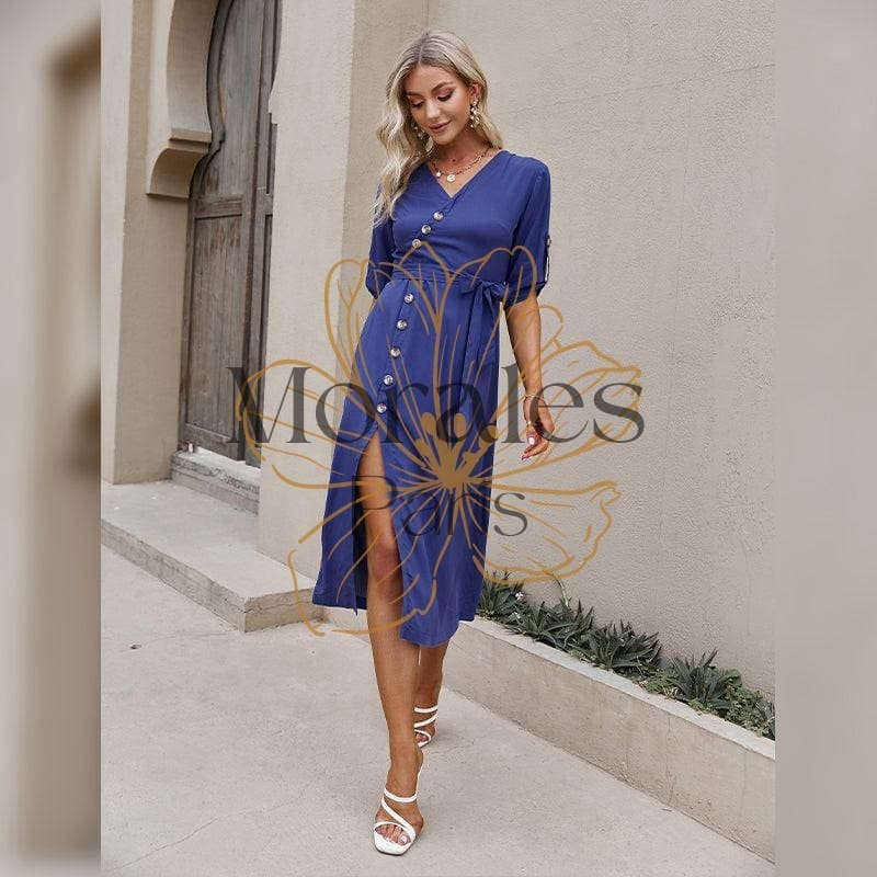 Robe Midi Bleue Bohème – Image 6