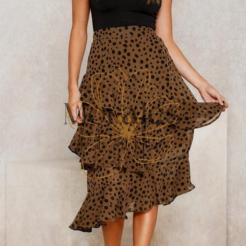 Jupe À Volants Assymétrique Style Bohème – Image 6