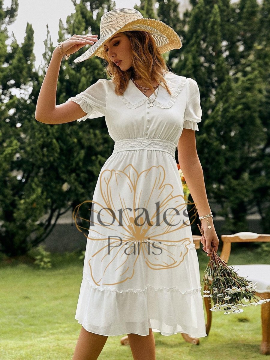 Robe Midi Champêtre Blanche – Image 7