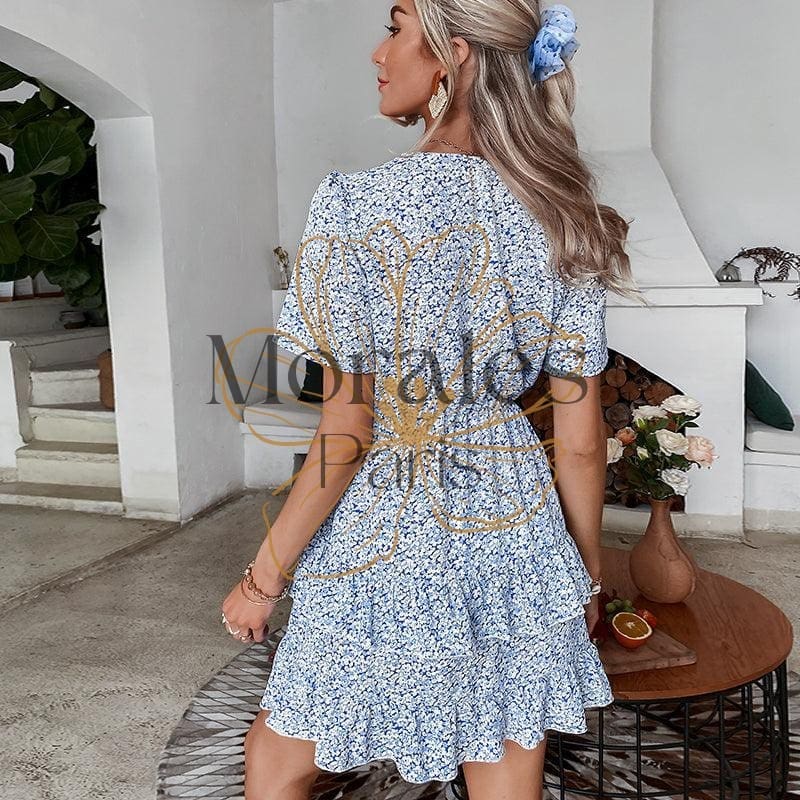 Robe Imprimée À Fleurs Bleu Hippie – Image 8