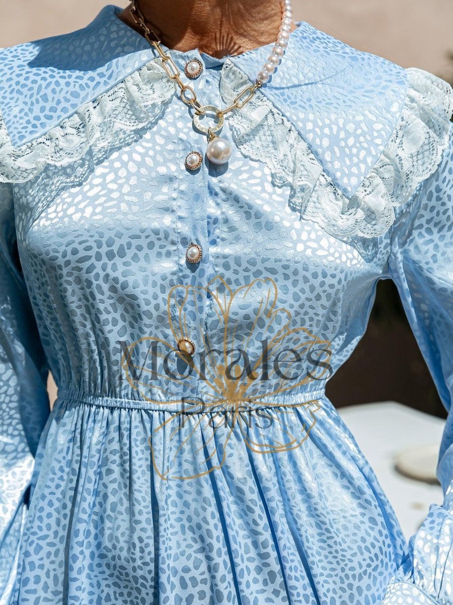 Robe Bohème Bleu Bébé - Image 9