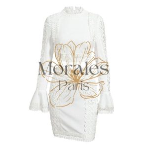 Robe De Demoiselle D’Honneur Bohème En Dentelle Blanche