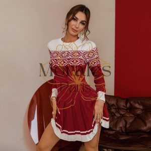 Robe Courte Plissée De Noël