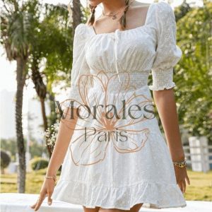 Mini Robe Blanche Hippie