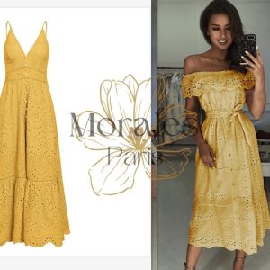 Robe En Coton À Volants Sur L’Épaule