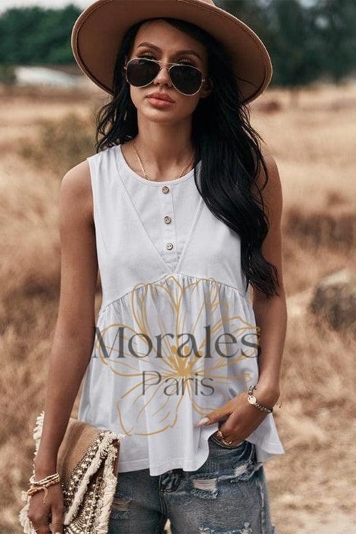 Tunique Bohème Blanche Volantée – Image 6