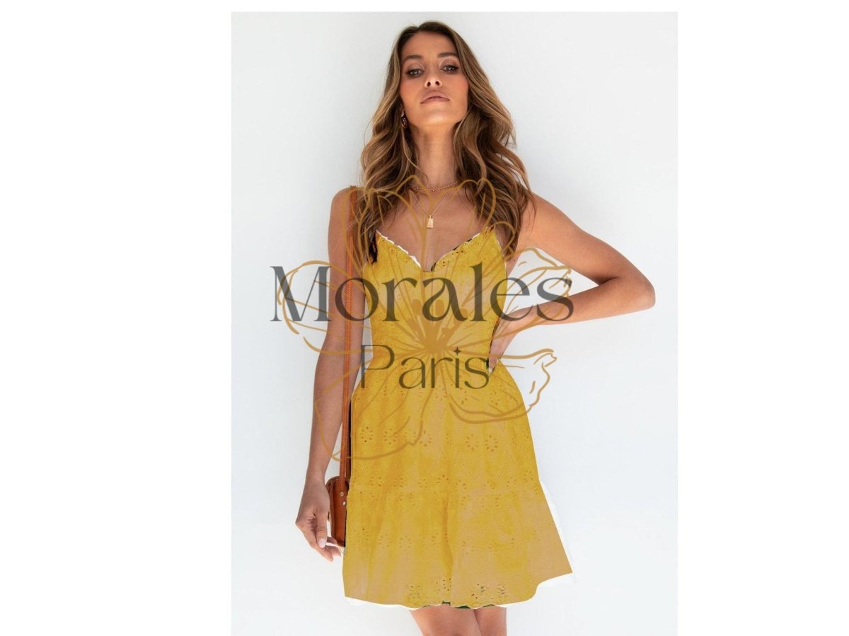 Robe Bohème Blanche Mini - Image 7