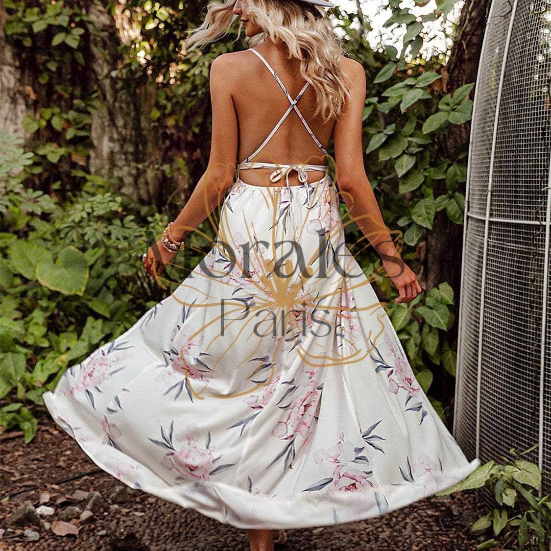 Robe Longue En Mousseline De Soie Blanche – Image 6