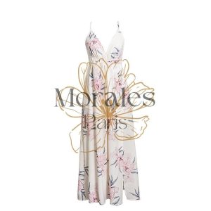 Robe Longue En Mousseline De Soie Blanche