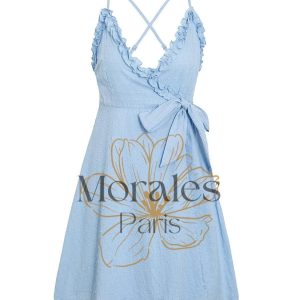 Mini Robe D’Été À Col En V