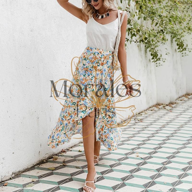 Jupe Bohème À Fleurs Fendues – Image 6