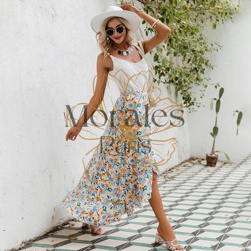 Jupe Bohème À Fleurs Fendues – Image 7