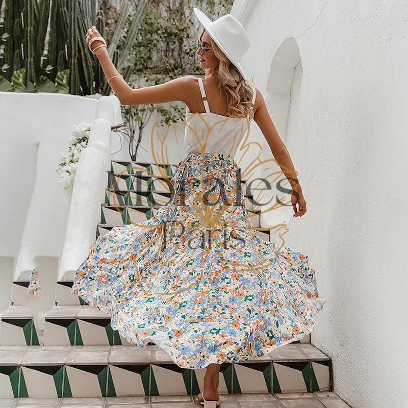 Jupe Bohème À Fleurs Fendues – Image 9