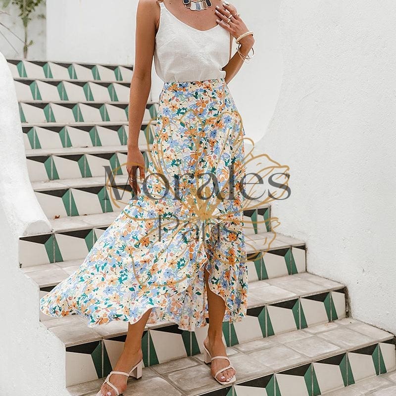 Jupe Bohème À Fleurs Fendues – Image 5