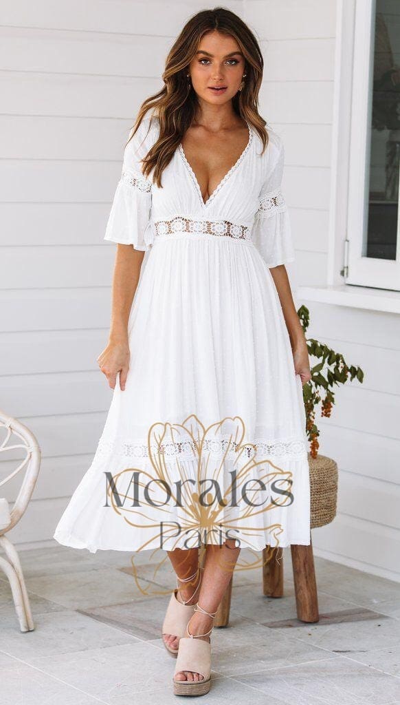 Robe Bohème Blanche Maxy – Image 2