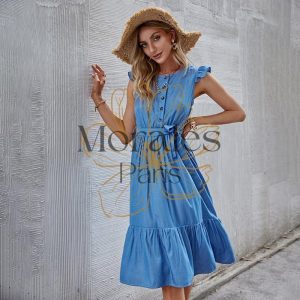 Robe De Demoiselle D’Honneur Bohème Bleue