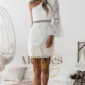 Robe Courte Bohème Blanche Asymétrique