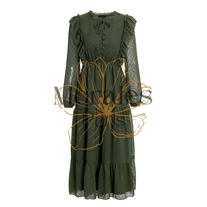 Robe Bohème Vert Olive – Image 5