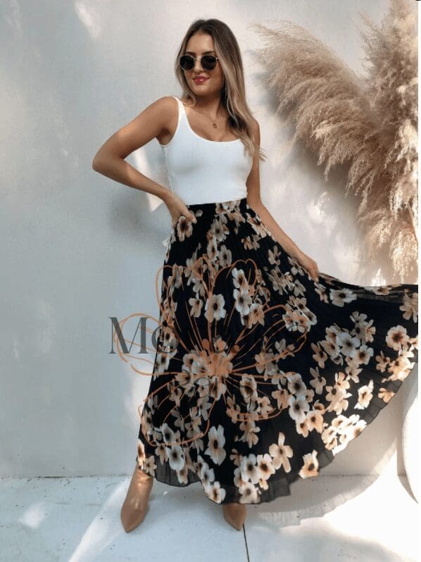 Robe Noire Bohème À Fleurs – Image 6