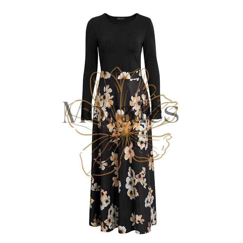Robe Noire Bohème À Fleurs – Image 7
