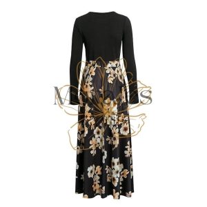 Robe Noire Bohème À Fleurs