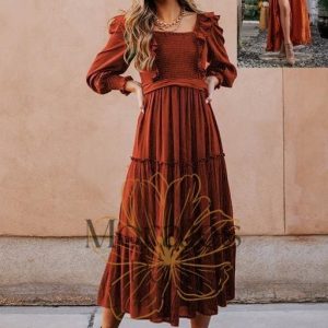 Robe Bohème Vert Vintage