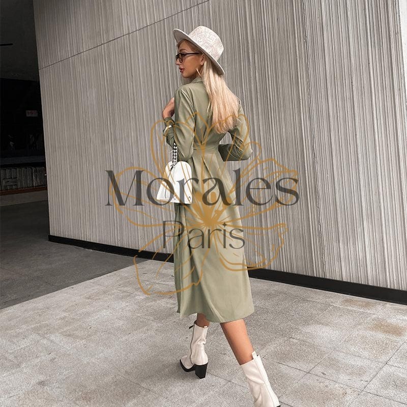 Robe Chemise Verte Élégante – Image 9