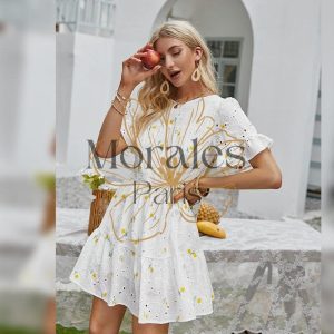 Robe Courte Blanche De Campagne