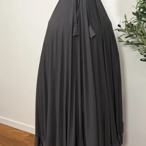 ENSEMBLE DE PRIÈRE MALAISIEN GRIS ANTHRACITE EN JERSEY PREMIUM