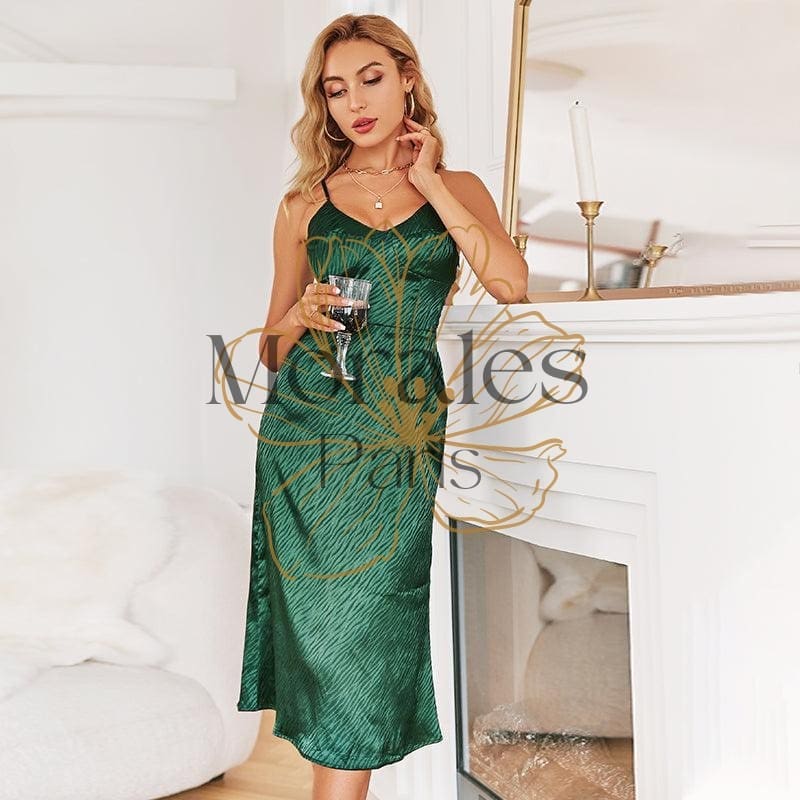 Robe Bohème Verte Sexy Et Dos Nu