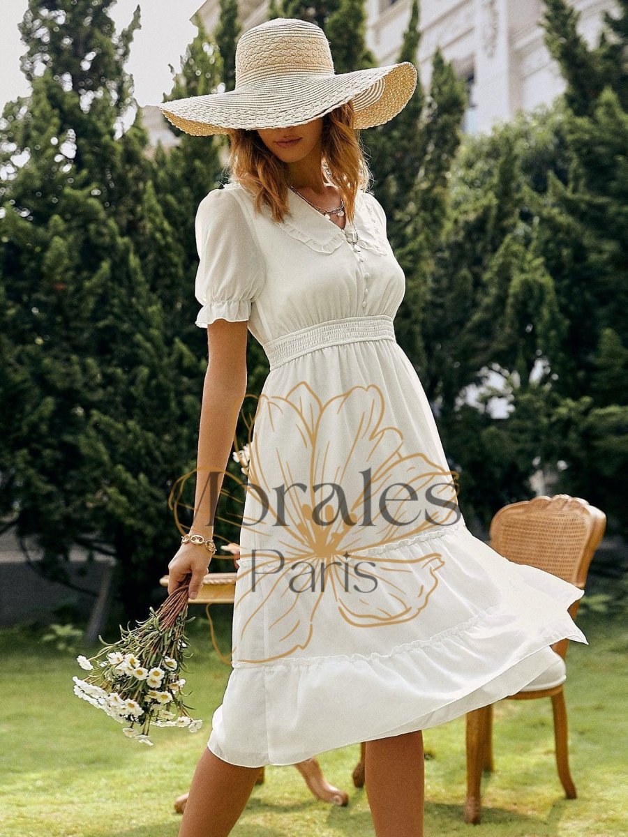 Robe Midi Champêtre Blanche