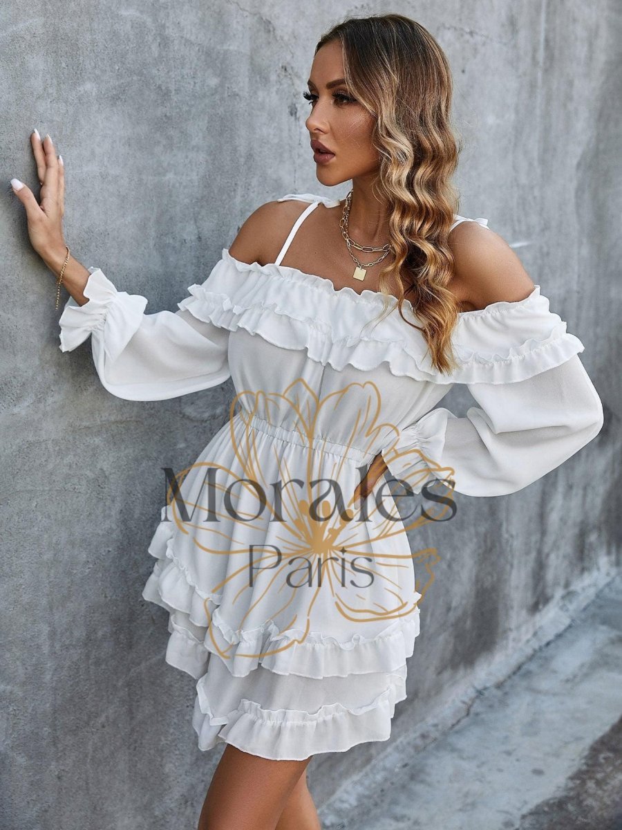 Mini Robe Bohème Blanche Vintage - Image 5