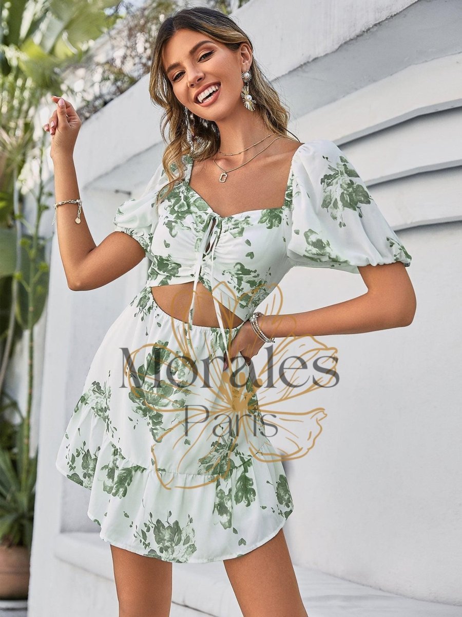 Robe Courte Bohème À Manches Bouffantes – Image 5