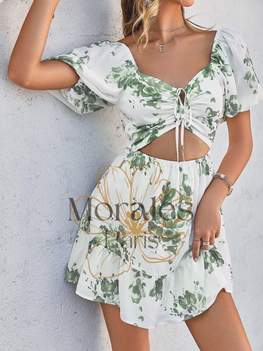 Robe Courte Bohème À Manches Bouffantes – Image 8