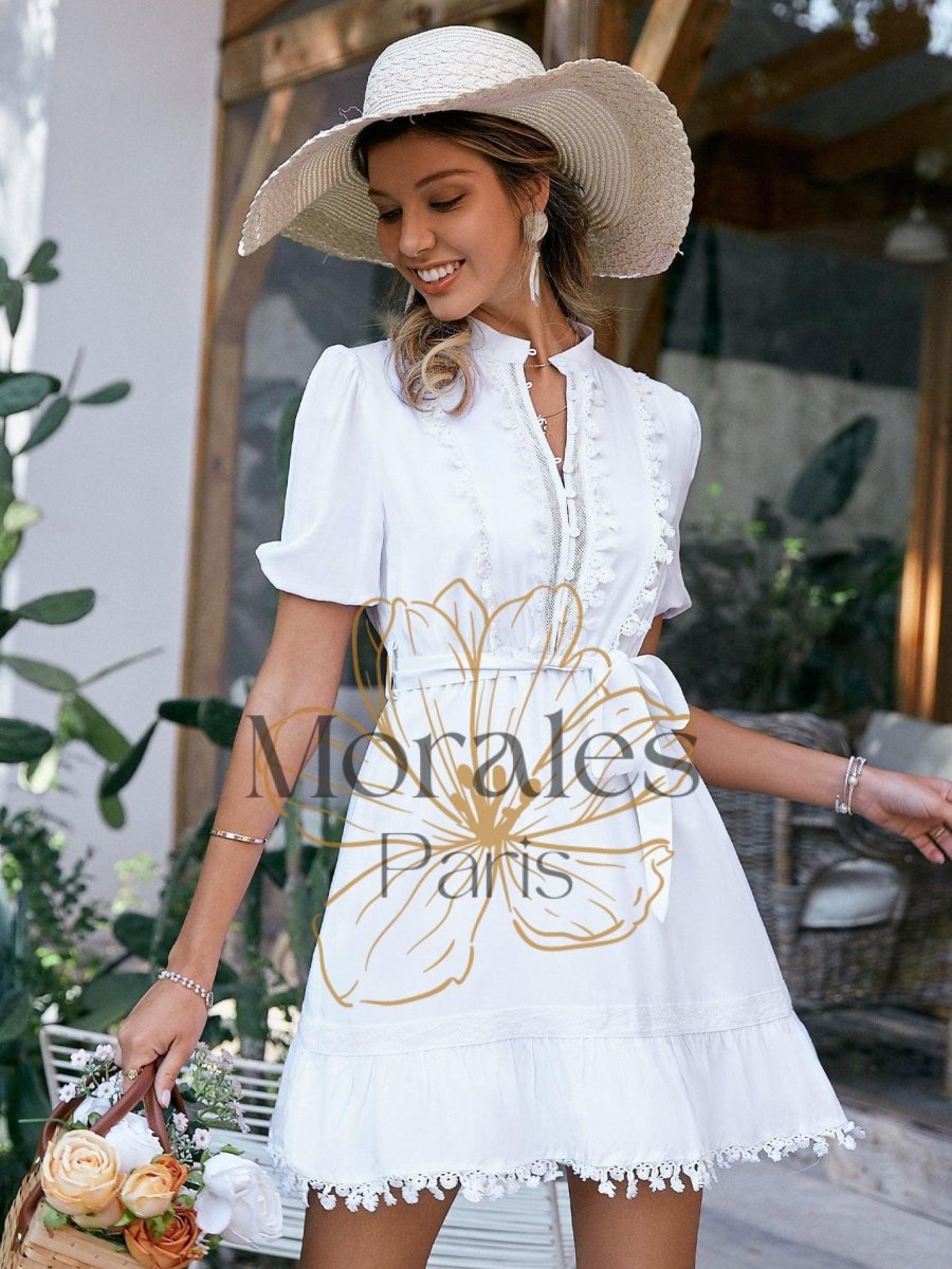 Mini Robe De Plage Blanche - Image 7