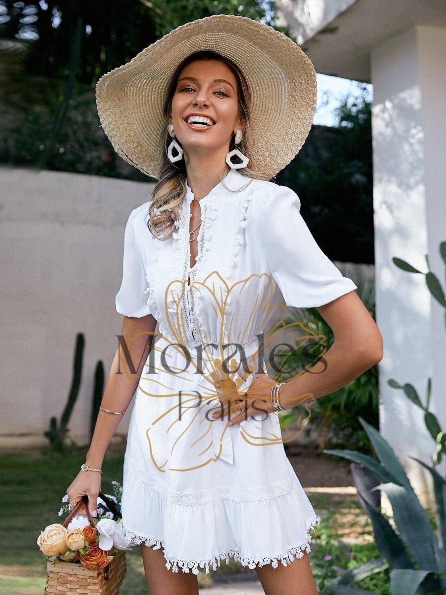 Mini Robe De Plage Blanche - Image 3