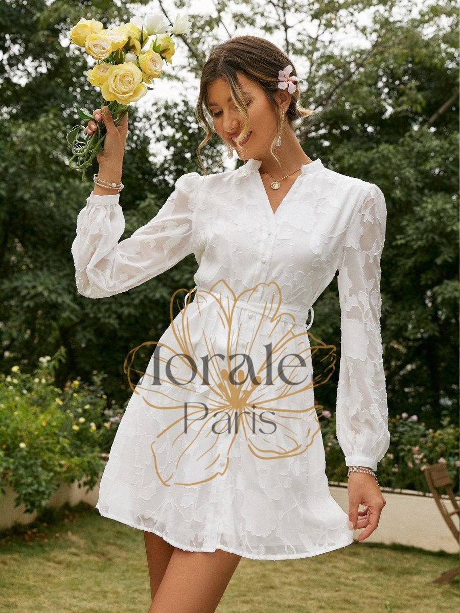 Robe De Cocktail Bohème Blanche – Image 5